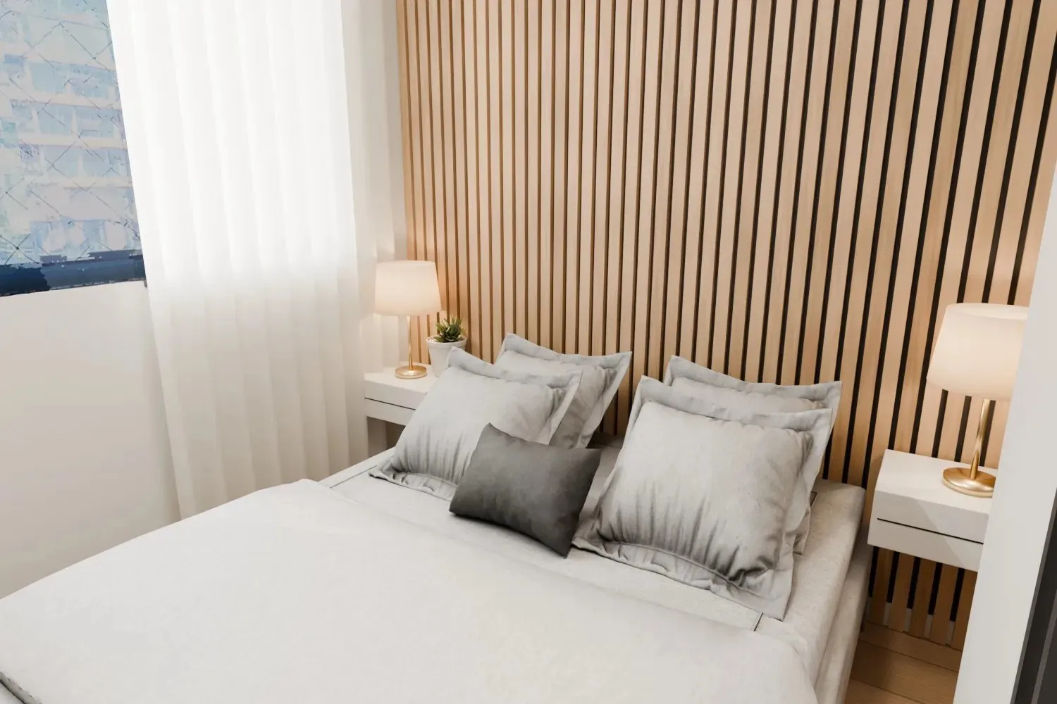 La même chambre aménagée en chambre d’amis