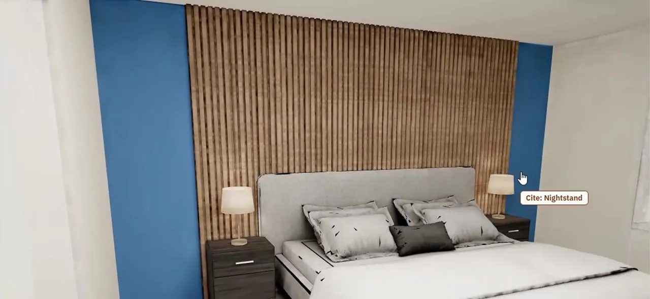 Primary bedroom inside the 3D tour