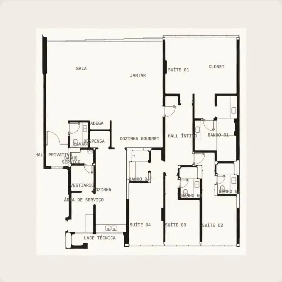The 2D floor plan the home was built from
